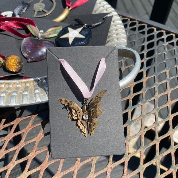 Other Jewelry - 1.OF.1 Butterfly Ribbon Necklace